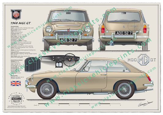 1968 MGC GT Golden Beige