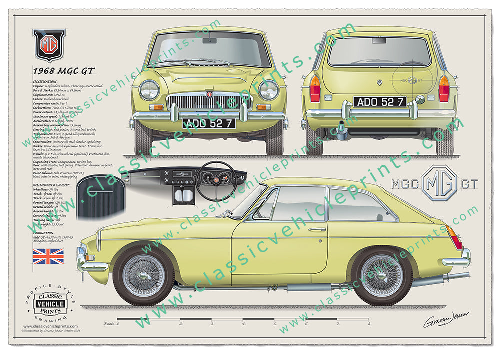 1968 MGC GT Pale Primrose