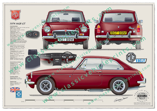 1974 MGB GT Damask Red