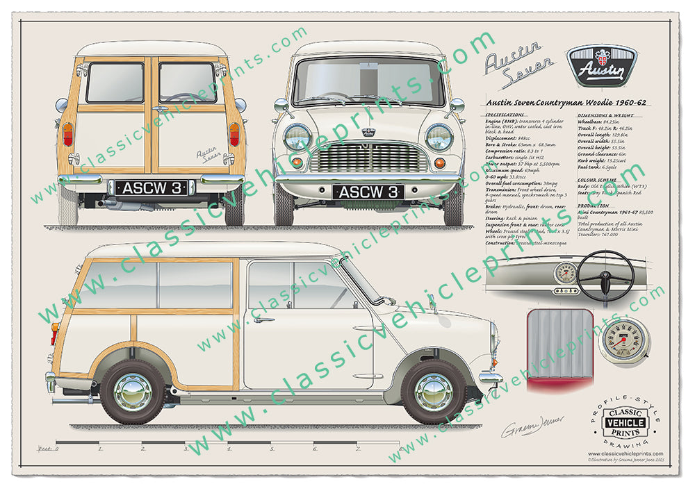 1960-62 Austin Seven Countryman Woodie Old English White