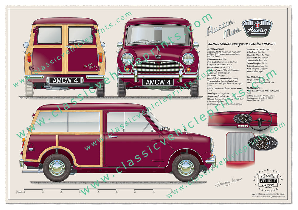 1962-67 Mini Countryman Woodie Cherry Red