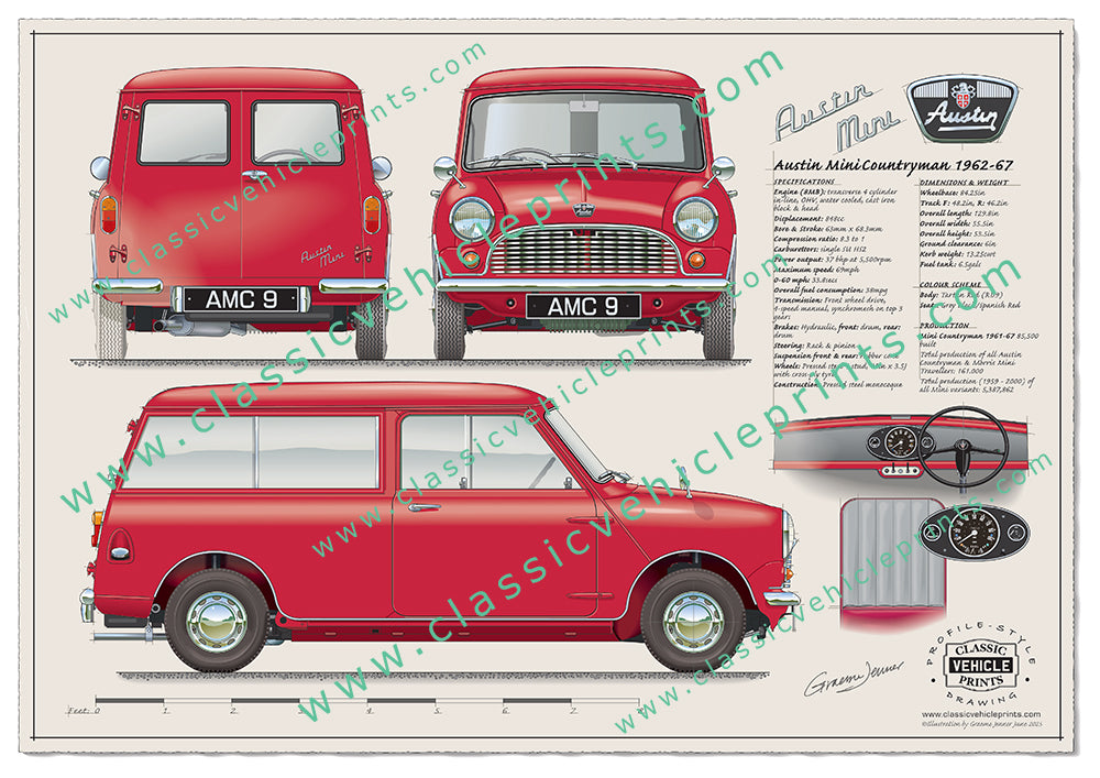 1962-67 Mini Countryman Tartan Red