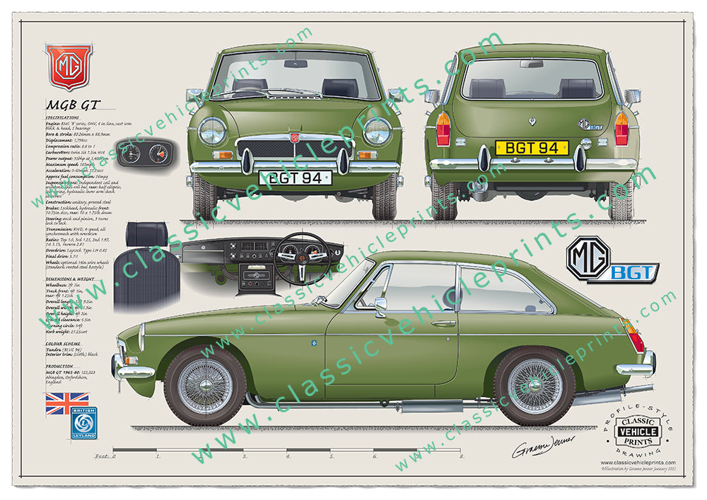 MGB GT Wire Wheels Honeycomb Grille Tundra