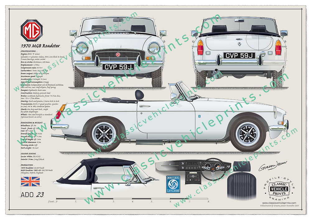 1970 MGB Roadster Glacier White