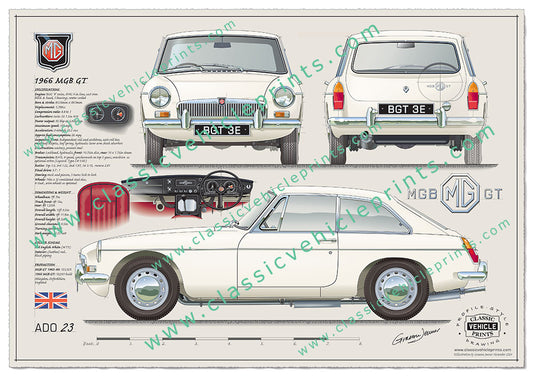 1966 MGB GT Old English White