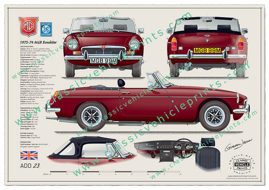 1973-74 MGB Roadster Damask Red