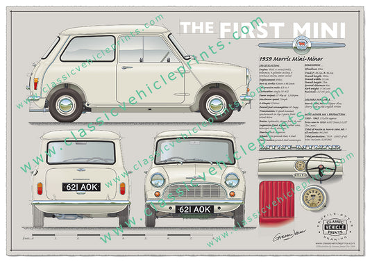 The First Mini - 1959 Morris Mini-Minor Old English White