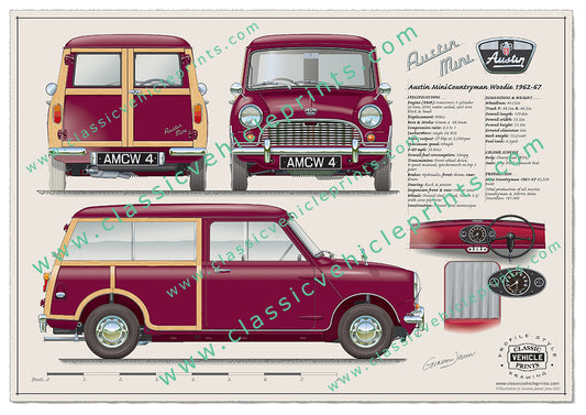 1962-67 Mini Countryman Woodie Cherry Red