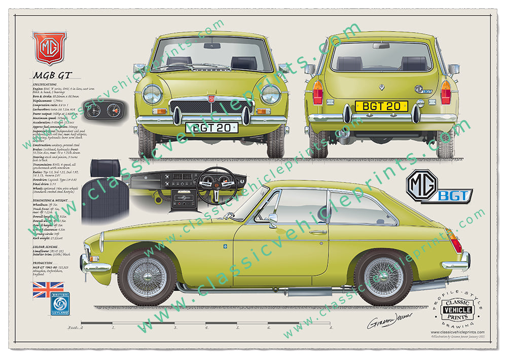 MGB GT Wire Wheels Honeycomb Grille Limeflower